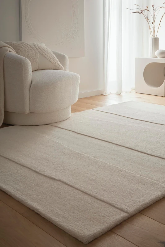 Image of Origins Sculptured Wool Rock Rug Cream - Origins - Size: 120X170 Cream 120X170 HR94901