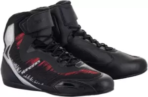 Image of Alpinestars Faster-3 Rideknit Motorcycle Shoes, black-red-silver, Size 40, black-red-silver, Size 40