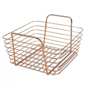 Image of Rose Gold Metal Storage Basket Small M&amp;W