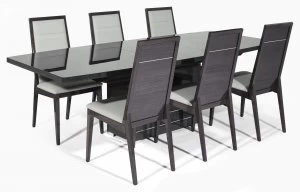 Image of Linea Lombard 196 Dining Table 6 Chairs Black