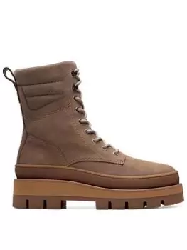 Image of Clarks Clarks Orianna2 Hike Boots - Pebble Nubuck, Beige, Size 4, Women