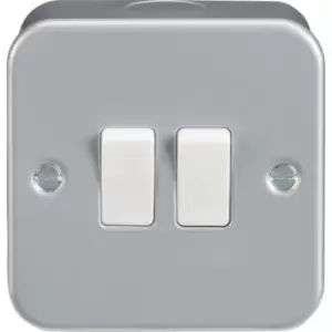 Image of MLA Knightsbridge Metal Clad 10AX 2 Gang 2 Way Switch - M3000