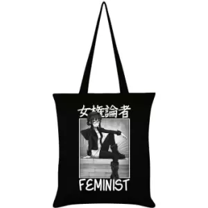 Image of Tokyo Spirit Feminist Tote Bag (One Size) (Black/White) - Black/White
