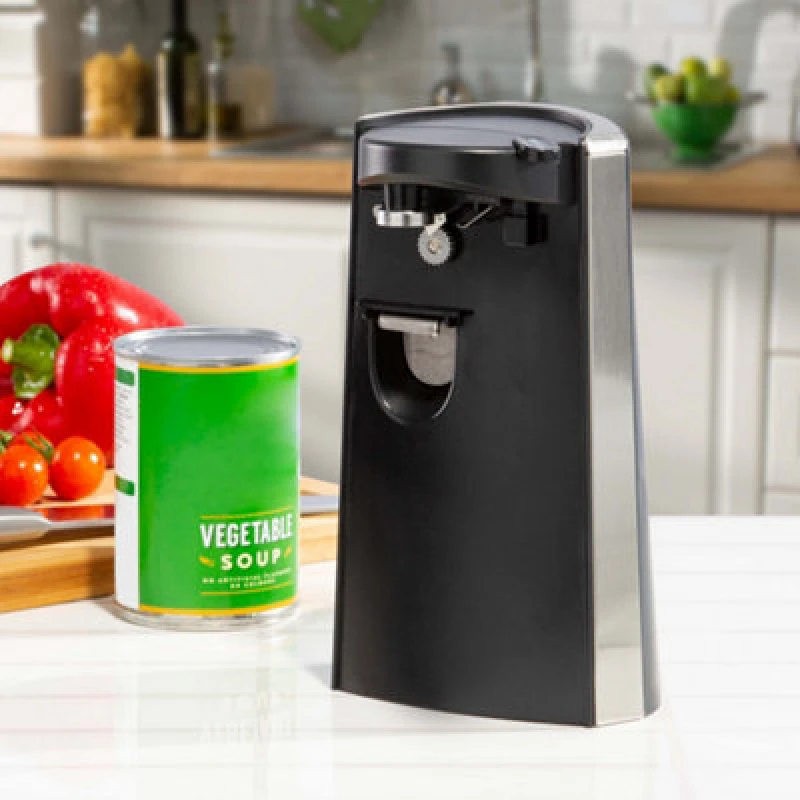 Image of Daewoo Daewoo 3-in-1 Electric Tin Can Opener and Knife Sharpener Bottle Opener Hands Free 60W in Black One Size Unisex 5024996934939