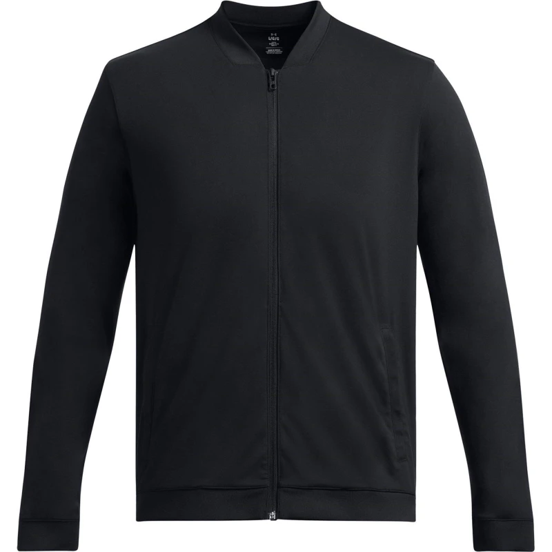 Image of Under Armour Mens Meridian Bomber Four-Way Stretch Moisture-Wicking Performance Training Jacket Black male M