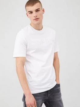 Image of Calvin Klein Jeans Two Tone Logo T-Shirt - White