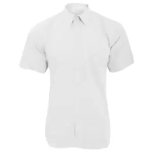 Image of Fruit Of The Loom Mens Short Sleeve Poplin Shirt (S) (White)