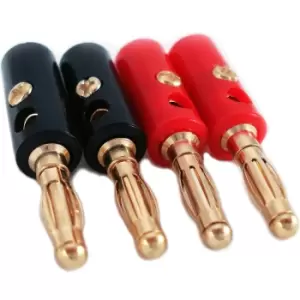 Image of 40x 4mm Banana Plugs Gold Plated & Best Value Speaker Cable Amp Connectors 5.1