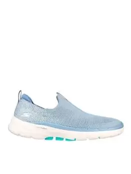 Image of Skechers Go Walk 6 Glimmering Plimsolls, Blue, Size 6, Women