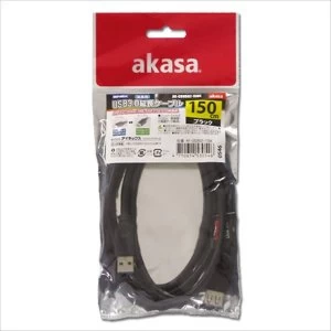 Image of Akasa USB 3.0 150cm Male to Female Extension Cable (AK-CBUB02-15BK)