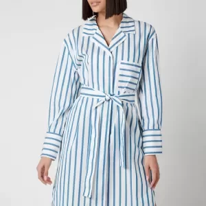 Image of Hugo Boss Disso Shirt Dress Open Blue Size 12 Women