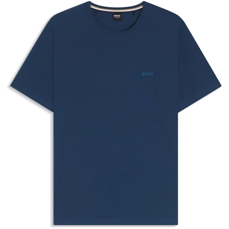 Image of Boss Mens MixMatch Premium Cotton T-Shirt Open Blue 480 male S