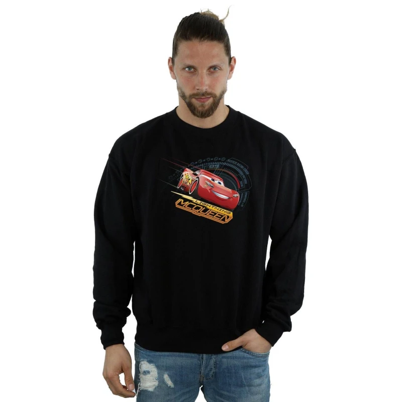 Image of Disney Men Cars Lightning McQueen Sweatshirt in Black Size: Small Black S Male 5057245920940