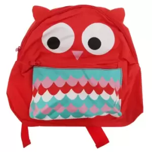 Image of Childrens Girls 3D Owl Design Backpack/Rucksack (One Size) (Red)