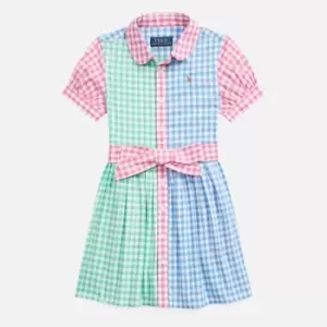 Image of Polo Ralph Lauren Girls Carlow Dress - Blue/White Multi - 6 Years
