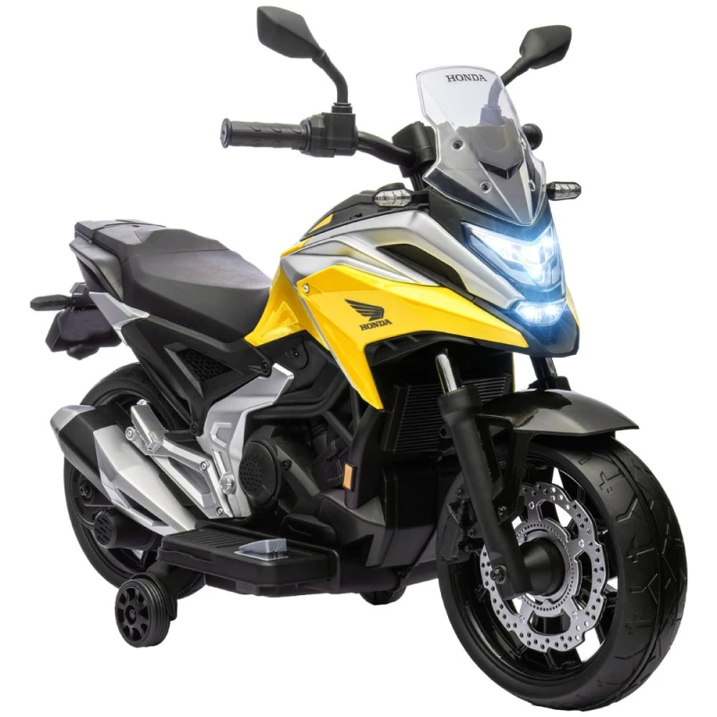 Image of AIYAPLAY Honda Licensed 12V Ride on Motorcycle w/ Early Education Function Yellow