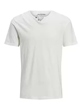 Image of JACK & JONES Split Neck T-Shirt Men White