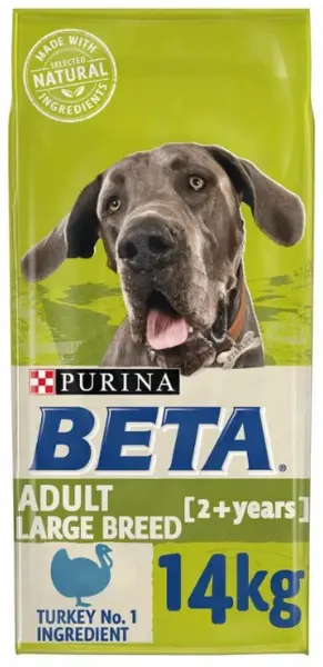 Image of Purina Beta Adult Large Breed Turkey Dog Food 14kg