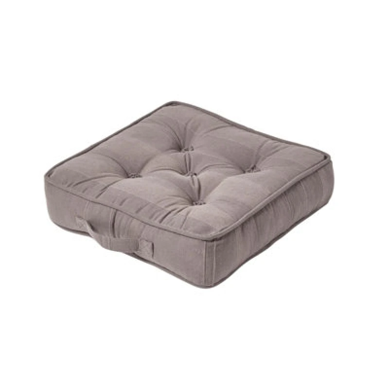 Image of Homescapes Rajput Ribbed Cotton Floor Cushion Dark Grey