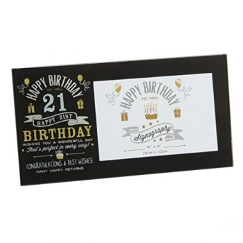 Image of 6" x 4" - Signography 21st Birthday Glass Frame