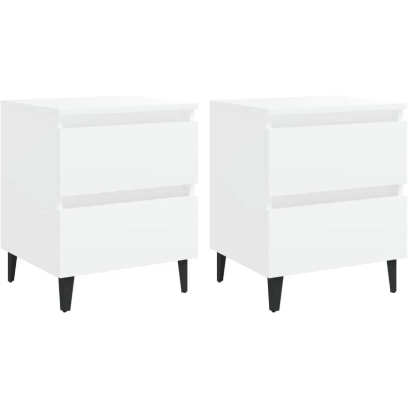 Image of VIDAXL Bed Cabinets 2 pcs White 40x35x50cm Engineered Wood Vidaxl 8720286356791