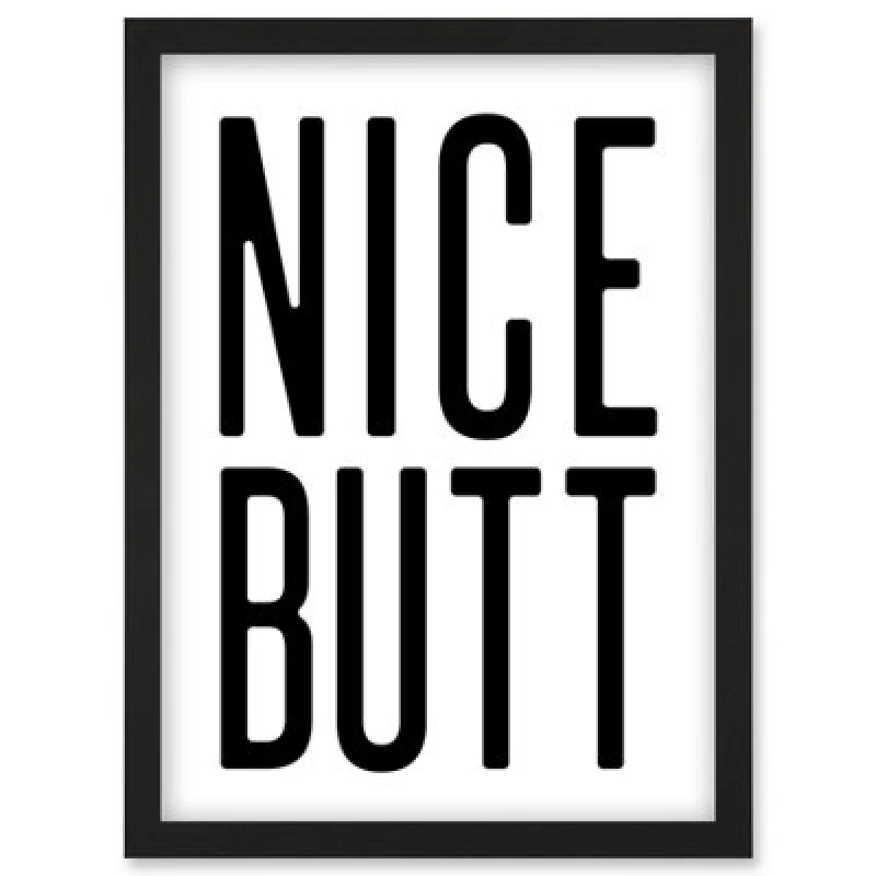 Image of Artery8 Toilet Wall Art Nice Butt Funny Bathroom Sign Decor Wall Art Print - A4 Size