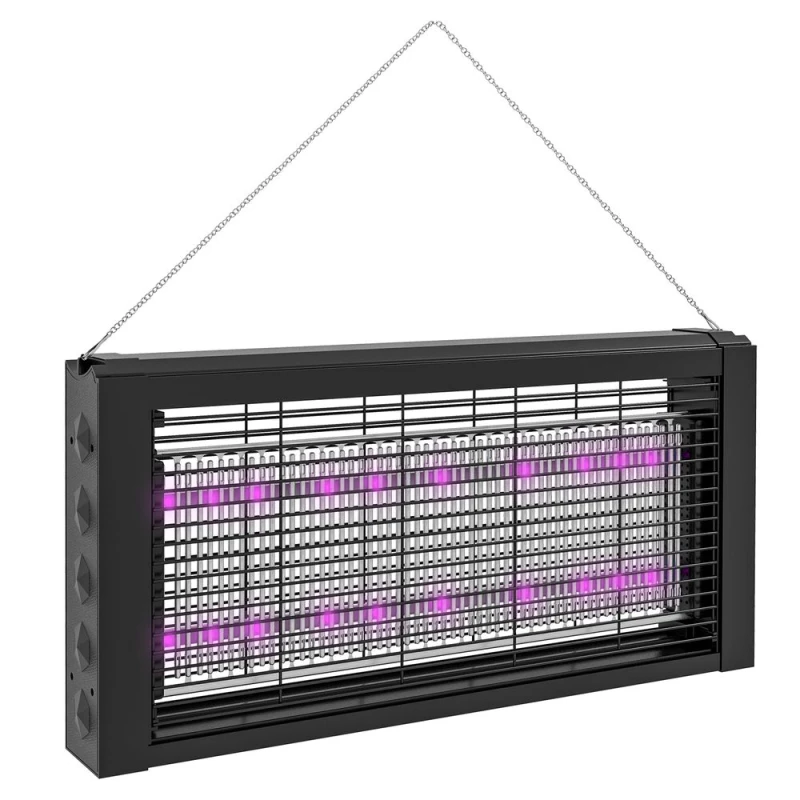 Image of HOMCOM Fly Zapper with Infrared Light, Hanging / Freestanding Bug Zapper, Black Black