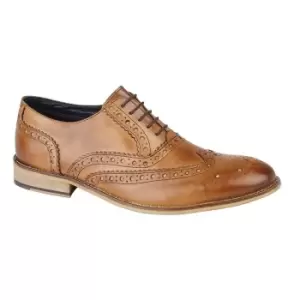 Image of Roamers Mens Leather Brogue Oxford Shoes (8 UK) (Tan)