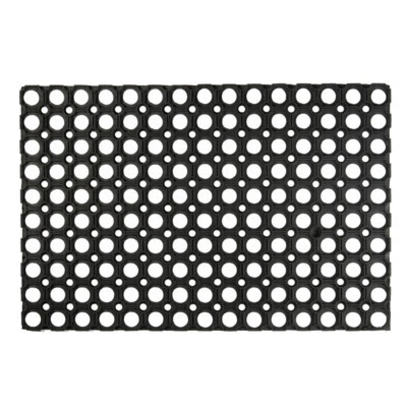 Image of Nicola Spring Heavy Duty Rubber Door Mat - 60 x 40cm - Black Black
