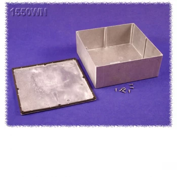 Image of Hammond 1550WN IP66 Diecast Aluminium Enclosure Natural 250 x 250 ...