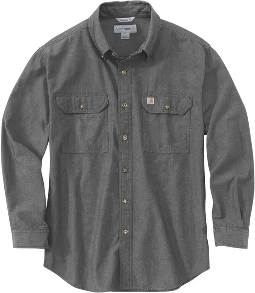 Image of Carhartt Loose Fit Midweight Chambray Shirt, grey, Size L