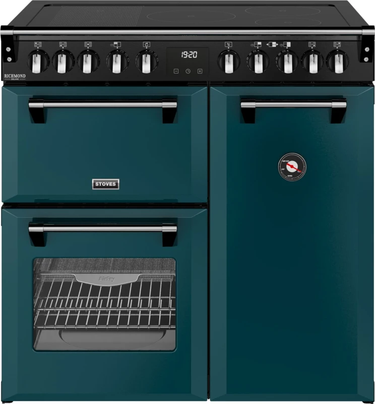 Image of Stoves Richmond DX 90Ei 90cm wide Electric Range Cooker with Induction Hob - Deep Marine - A Rated