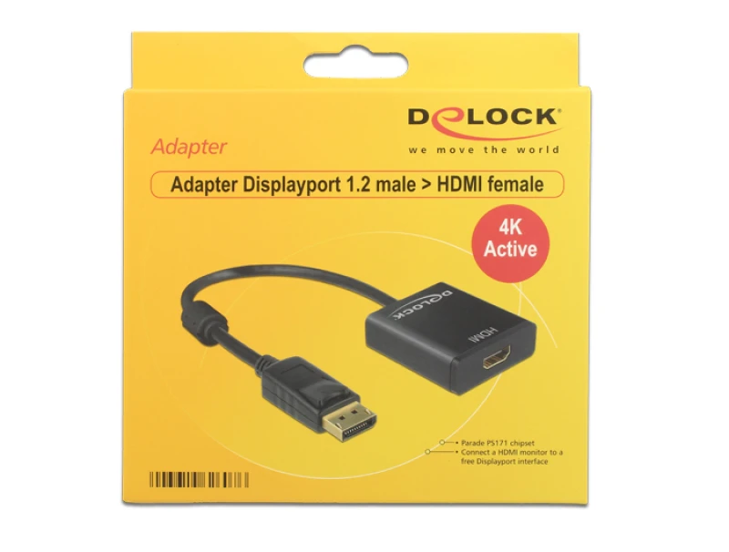 Image of DeLOCK 62607 video cable adapter 0.2 m DisplayPort HDMI Type A (Standa