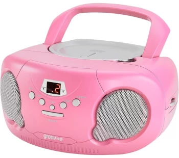 Image of GROOV-E Original Boombox GV-PS733 Portable FM/AM Boombox - Pink