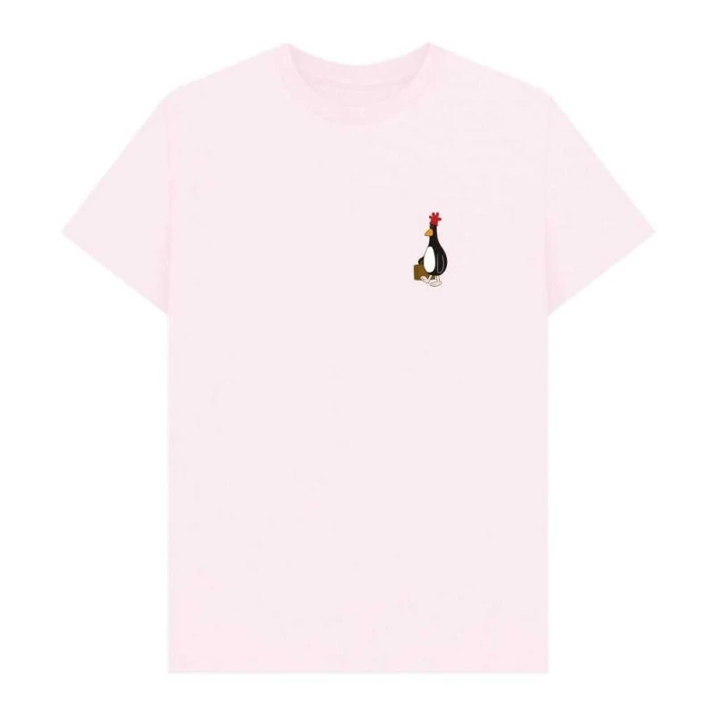 Image of Wallace & Gromit Mens Feathers McGraw Villains T-Shirt in Pink Size: Small Pink Male S