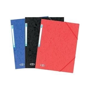 Image of Elba Eurofolio A4 Folder Elasticated 3 Flap 450gsm Blue Pack 10