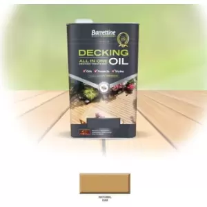 Image of Barrettine - All In One Decking Oil Treatment - Natural Oak - 5L - Natural Oak