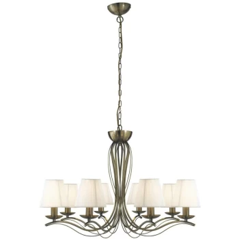 Image of Searchlight Lighting - Searchlight Andretti - 8 Light Multi Arm Chandelier Antique Brass Finish, E14