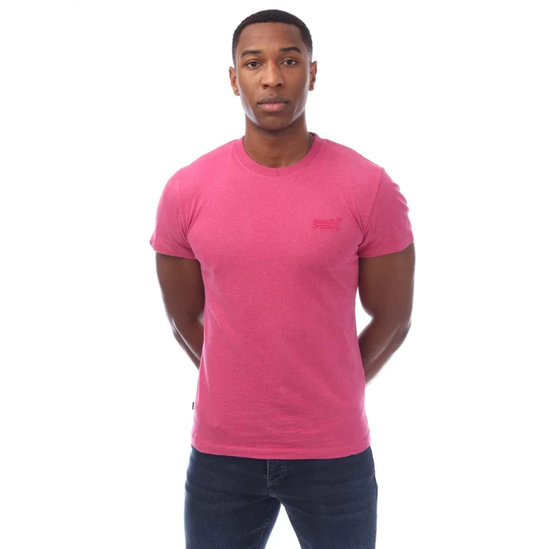 Image of Superdry Vintage Logo Embroidered T-Shirt Pink male M