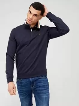 Image of Farah Muriel Quarter Zip Sweat - Navy Size M Men