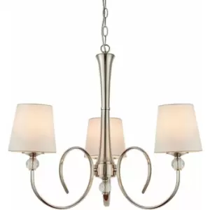 Image of Loops - Luxury Hanging Ceiling Pendant Light Bright Nickel Marble Silk 8 Lamp Chandelier