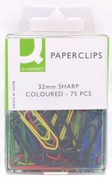 Image of Q-Connect KF02023Q Paper Clips 32mm Coloured - 750 Pack
