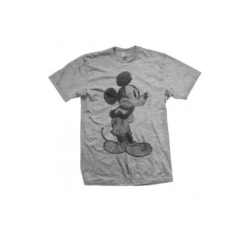 Image of Disney - Mickey Mouse Sketch Unisex Medium T-Shirt - Grey