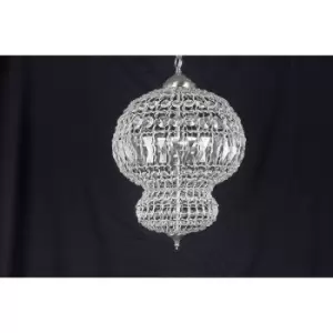 Image of Impex Morocco Double Crystal Basket Pendant Ceiling Light