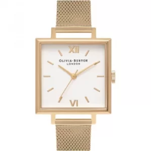Image of Square Dials Gold Mesh Watch