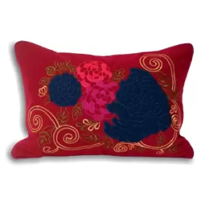 Image of Riva Home Emelia Cushion Cover (35x50cm) (Damson/Blue)