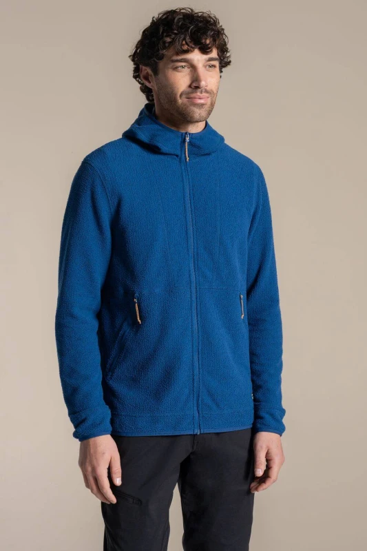 Image of Craghoppers Mens Compresslite Fleece Hooded Jacket in Blue Size: XL Blue Male XL