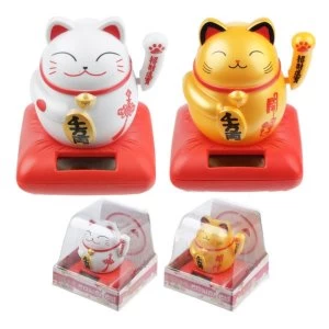 Image of Cute Waving Maneki Neko Cat Design Solar Powered Pal (1 Random Supplied)