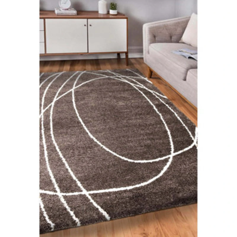 Image of Melrose Squiggle Brown Coloured X-Large Area Indoor Rug 200/290Cm