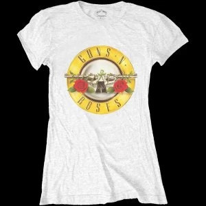 Image of Guns N' Roses - Classic Bullet Logo Womens XX-Large T-Shirt - White